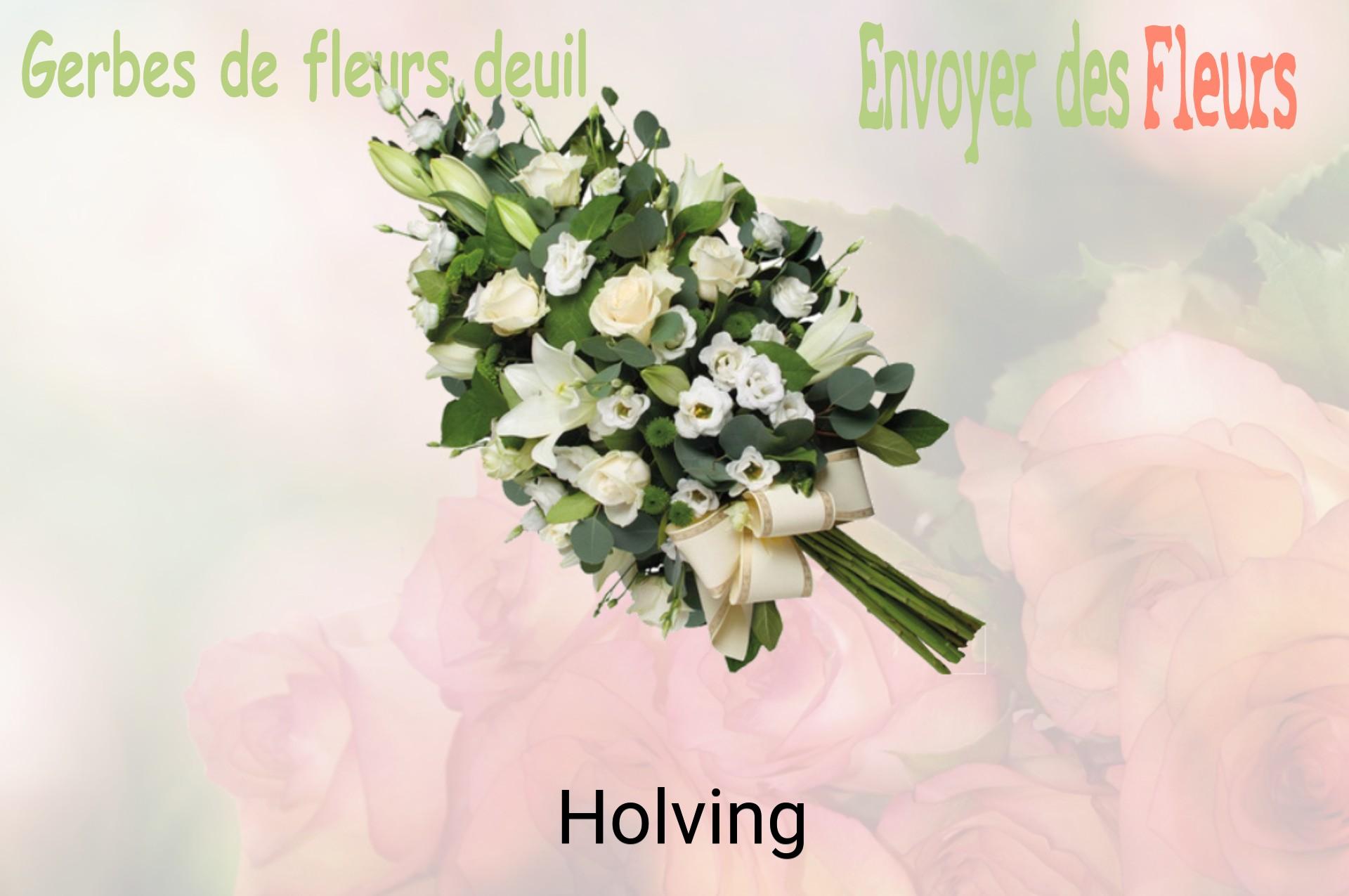 Gerbe de fleurs de deuil livrée à Holving
